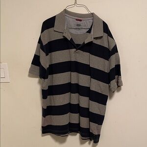 Wrangler Black and Gray Striped Polo Shirt